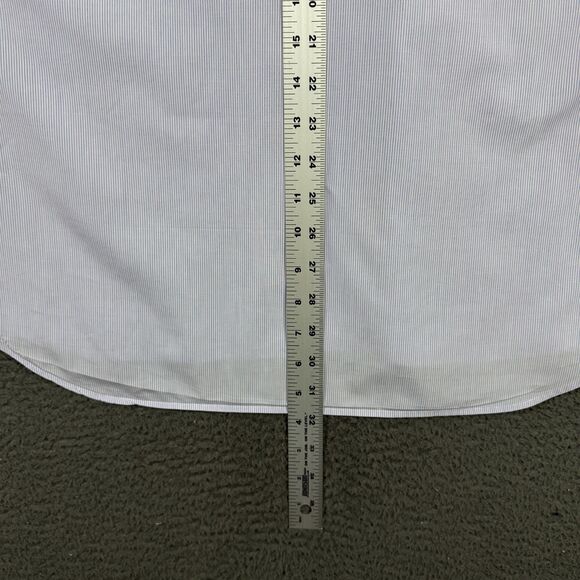 Canali Shirt Mens 16.5 Purple Striped Dress Shirt Spread Collar Made in Italy - Picture 11 of 13